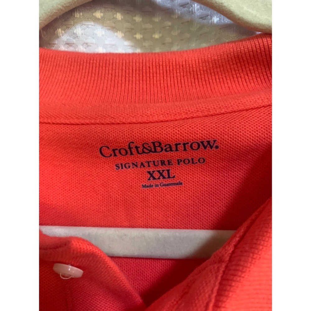 Croft & Barrow Mens Signature Pique Polo Shirt Hot Coral XXL CBK13003S NWT - Picture 4 of 7